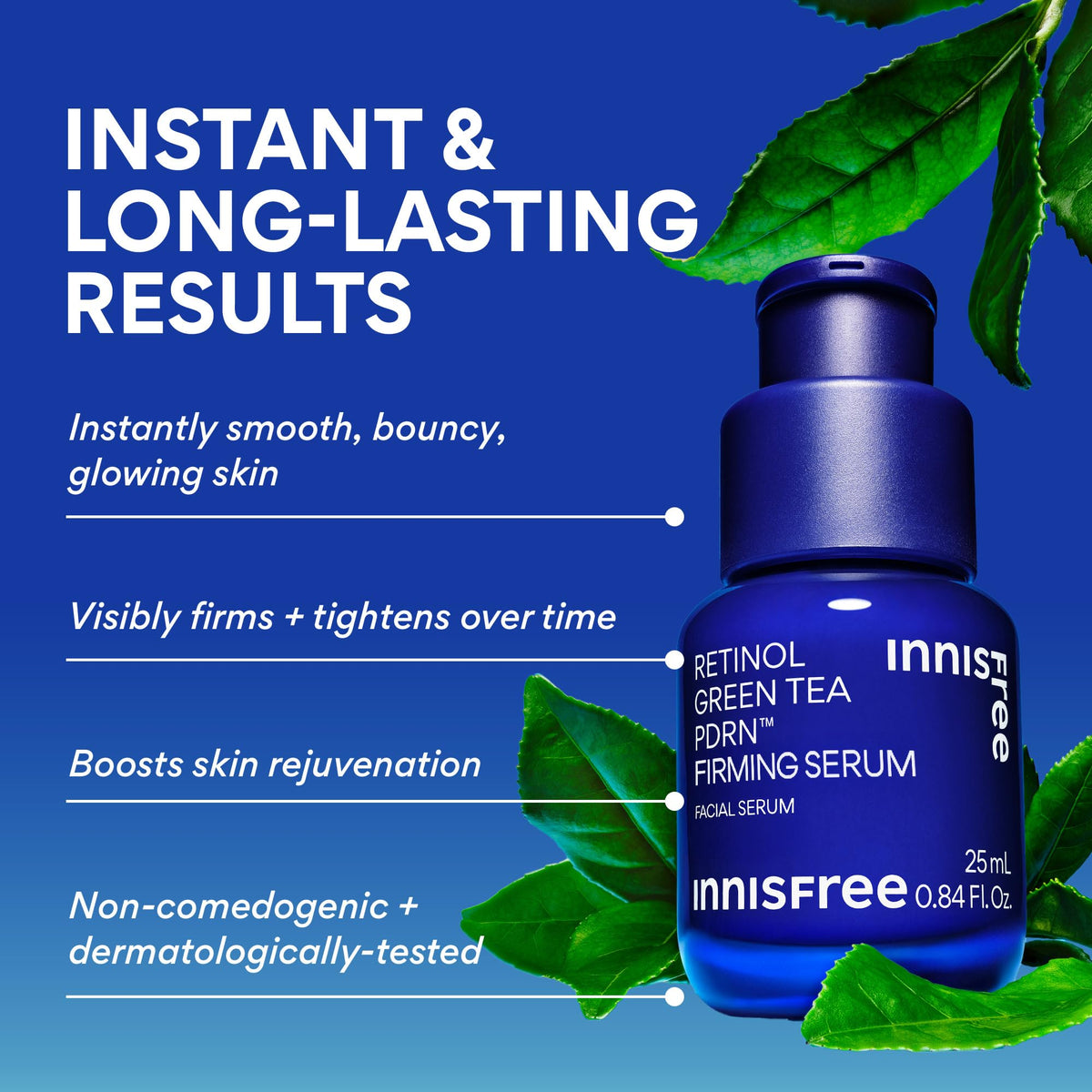 innisfree close-up of serum dropper texture, highlights lightweight absorption