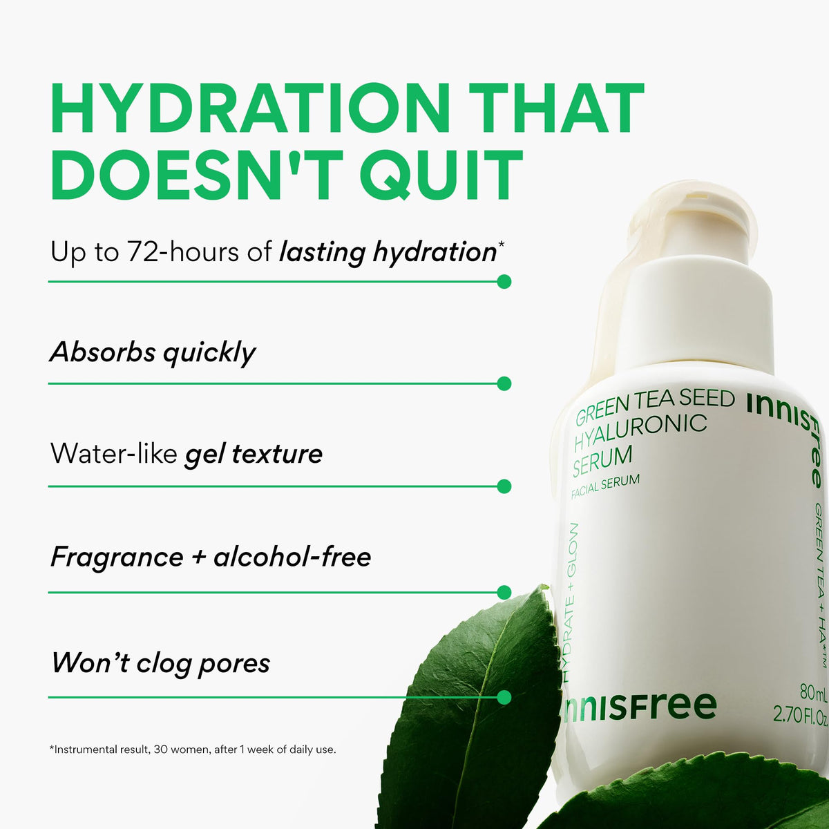 innisfree pump dispensing serum illustrating controlled application benefit