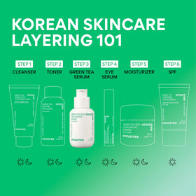 innisfree serum layered with moisturizer showing enhanced hydration benefit