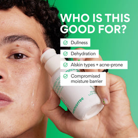 innisfree bottle in hand showing 2.78 fl oz scale and travel-friendly benefit