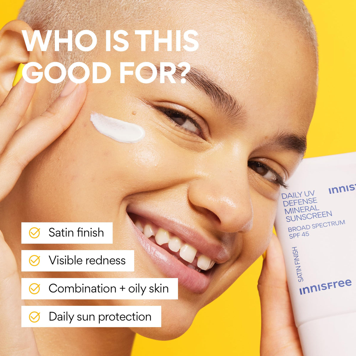 innisfree tube beside hand showing size and travel-friendly portability