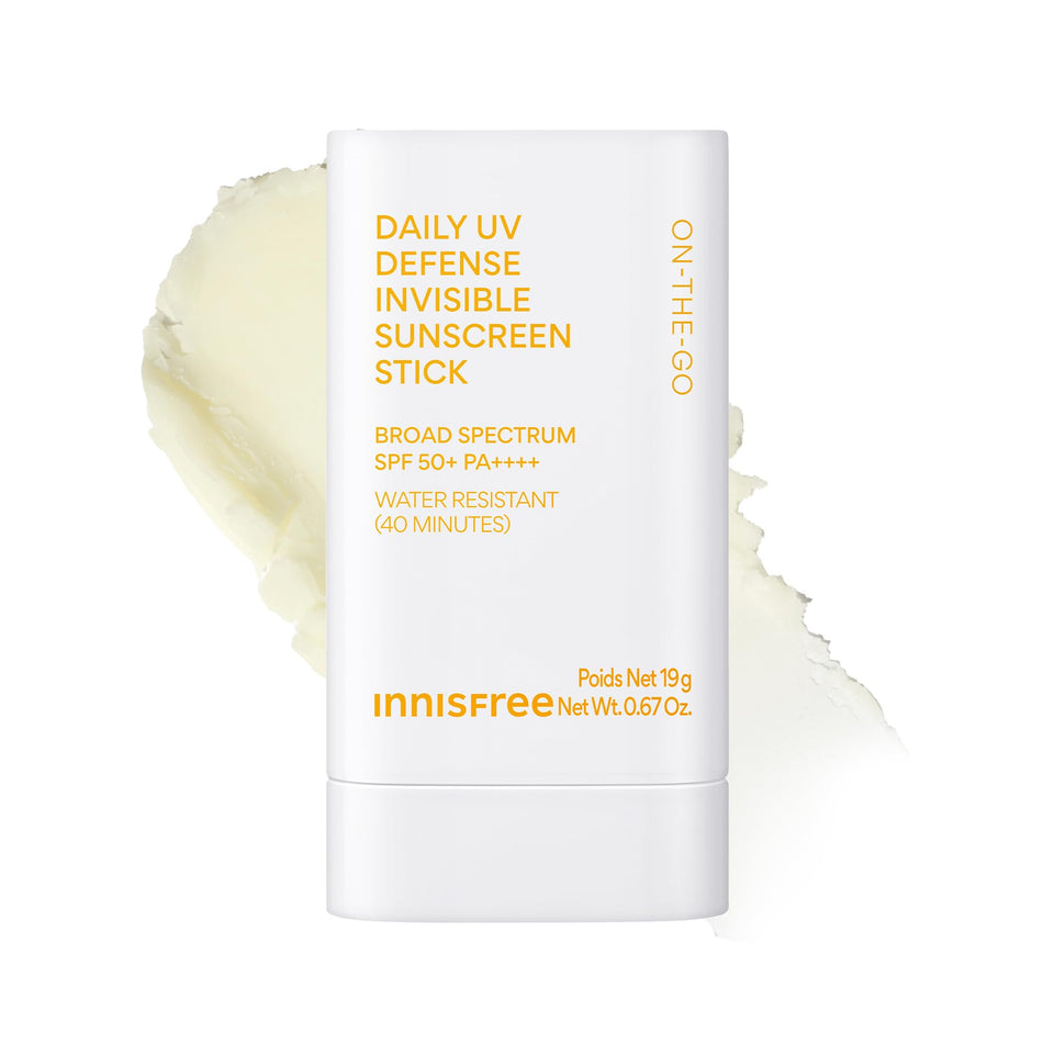 innisfree front packaging of sunscreen stick showing portability and SPF benefit