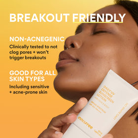 innisfree on dewy skin outdoors illustrating hydrating protection and glow