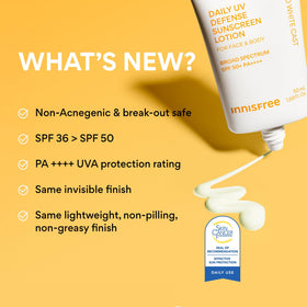 innisfree sunscreen blended on face under makeup for smooth, non-pilling base