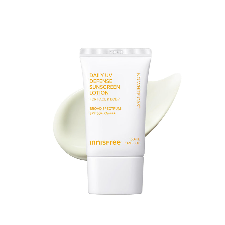 innisfree front packaging showing SPF 50+ protection and sleek design benefit