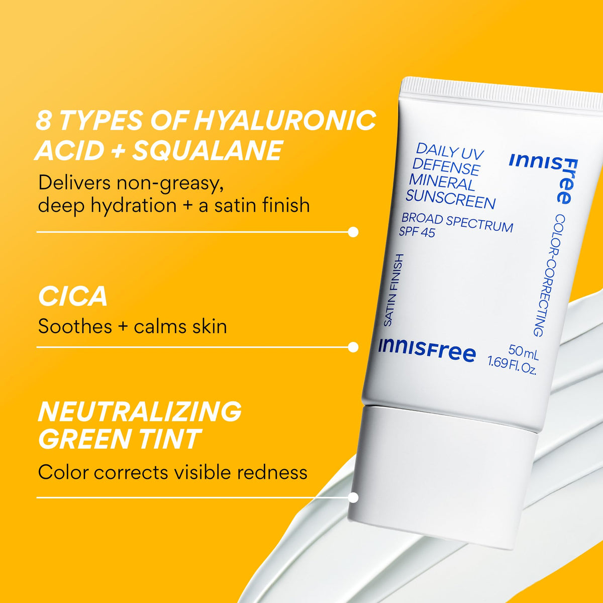 innisfree before and after on model face demonstrating reduced redness
