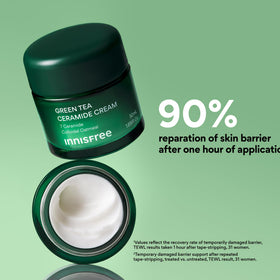 innisfree cream texture close-up demonstrating breathable, fast-absorbing finish