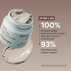innisfree volcanic clusters ingredient display emphasizing oil absorption