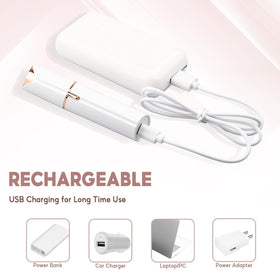 innobeaut device beside USB cable showing rechargeable convenience