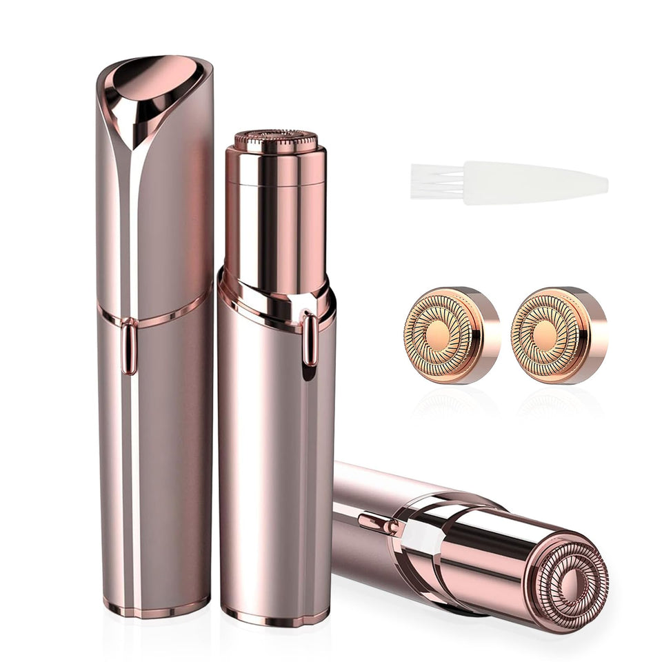 innobeaut front view showing rose gold shaver and compact design benefit quick touch-ups