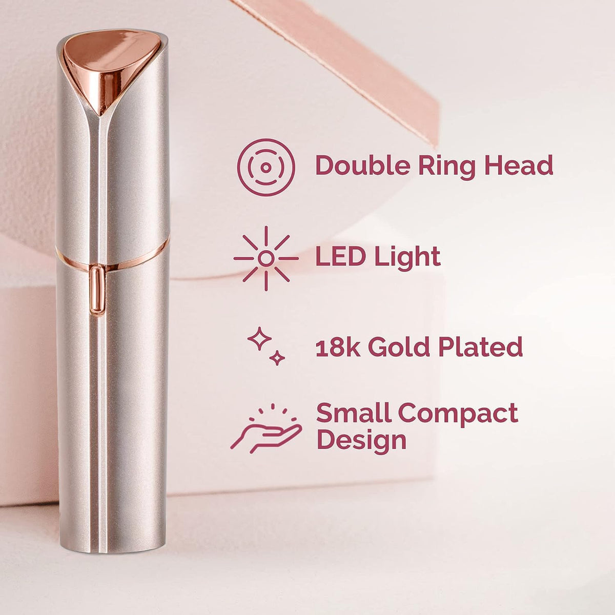 innobeaut held in hand to show size and grip for comfortable, precise control benefit