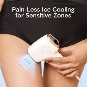 INNZA performing leg treatment demonstrating coverage and comfortable cooling