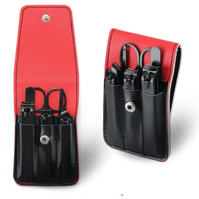 Insaizom black case front view showing compact travel-ready grooming kit benefit