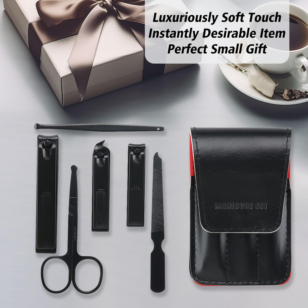 Insaizom manicure set inside a travel bag highlighting convenience on trips