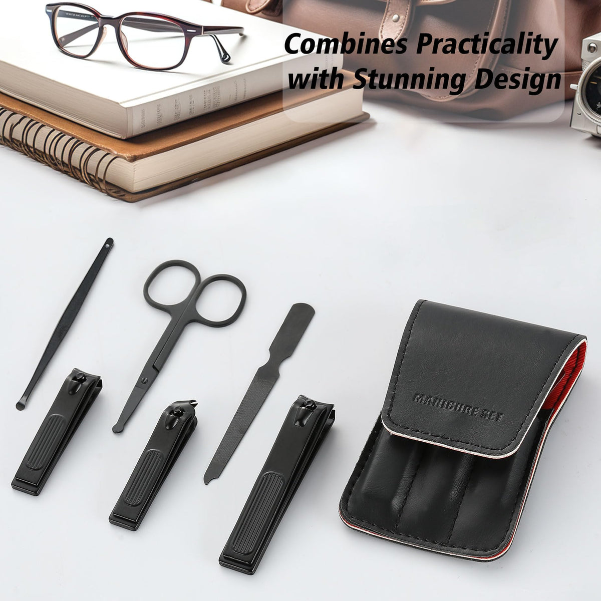 Insaizom stainless-steel tools laid out clearly for precise nail care