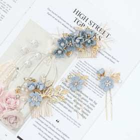 inSowni bridal hairstyle at ceremony highlighting dusty blue accents and photo-ready shimmer