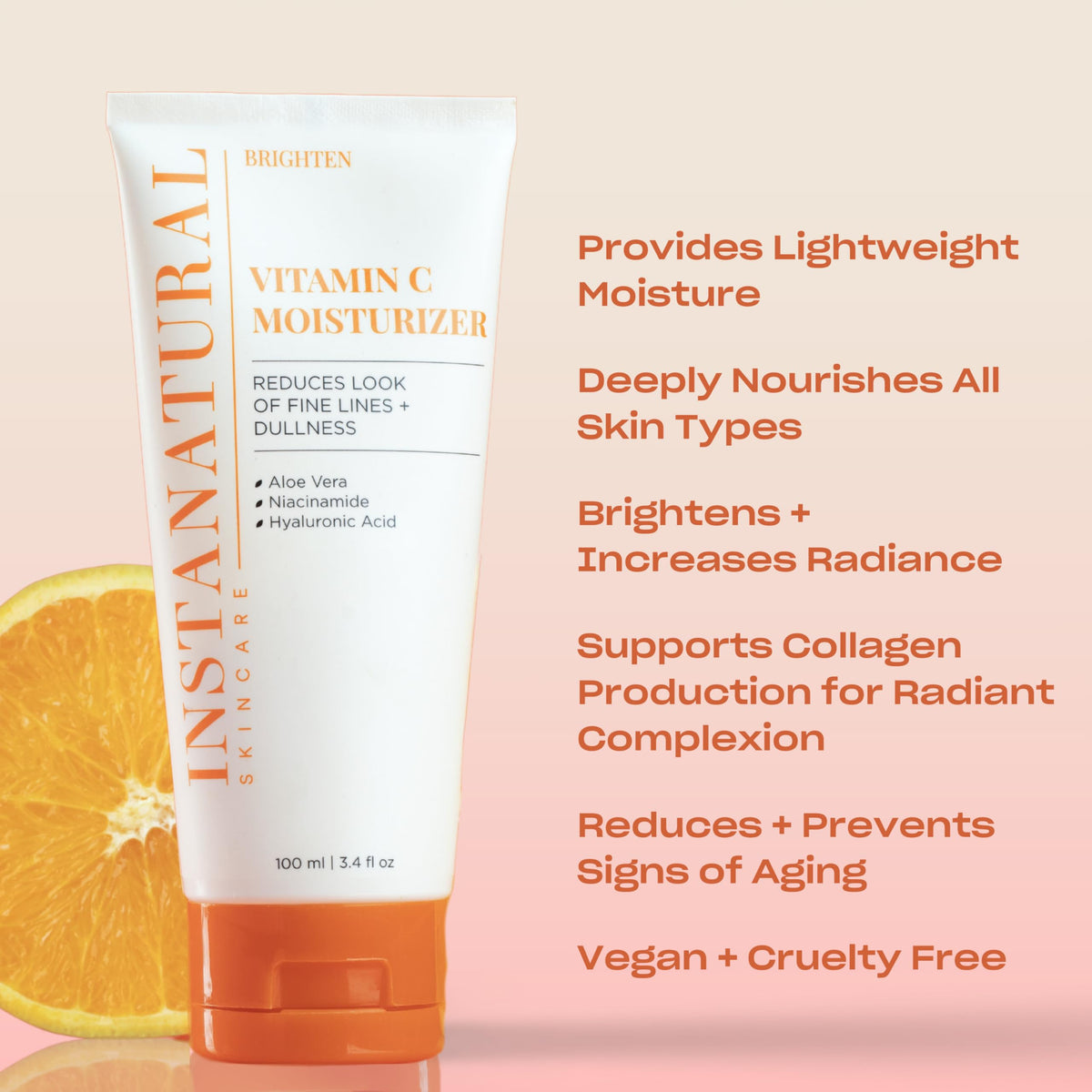 InstaNatural moisturizer open jar top view highlighting easy application