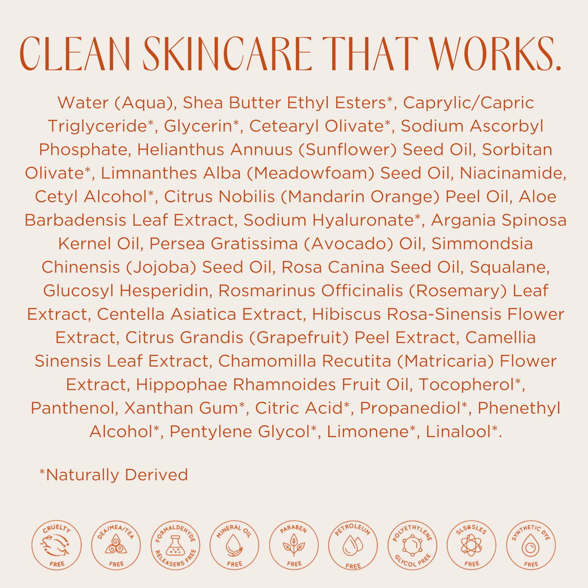InstaNatural label detail close-up showing ingredients and clean promise