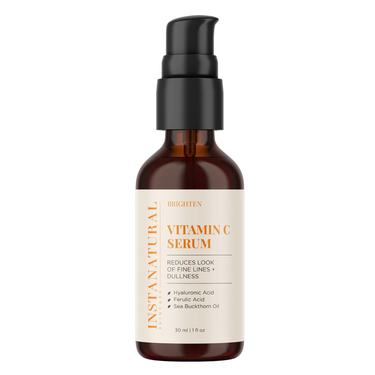 InstaNatural pump dispensing serum, highlighting easy controlled application benefit