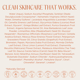 InstaNatural label close-up shows ingredient list and clean promise