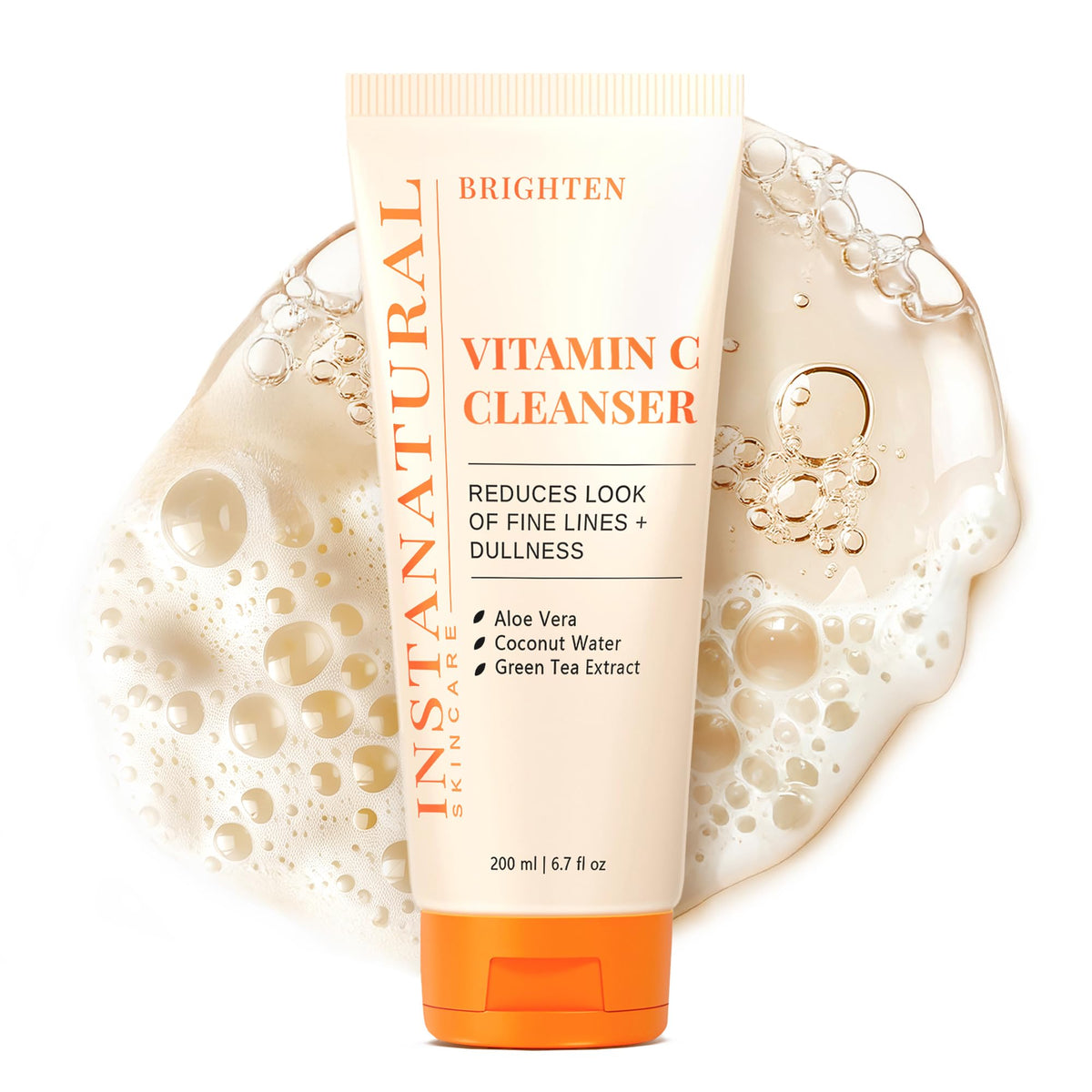 InstaNatural front bottle view showing label and brightening benefit