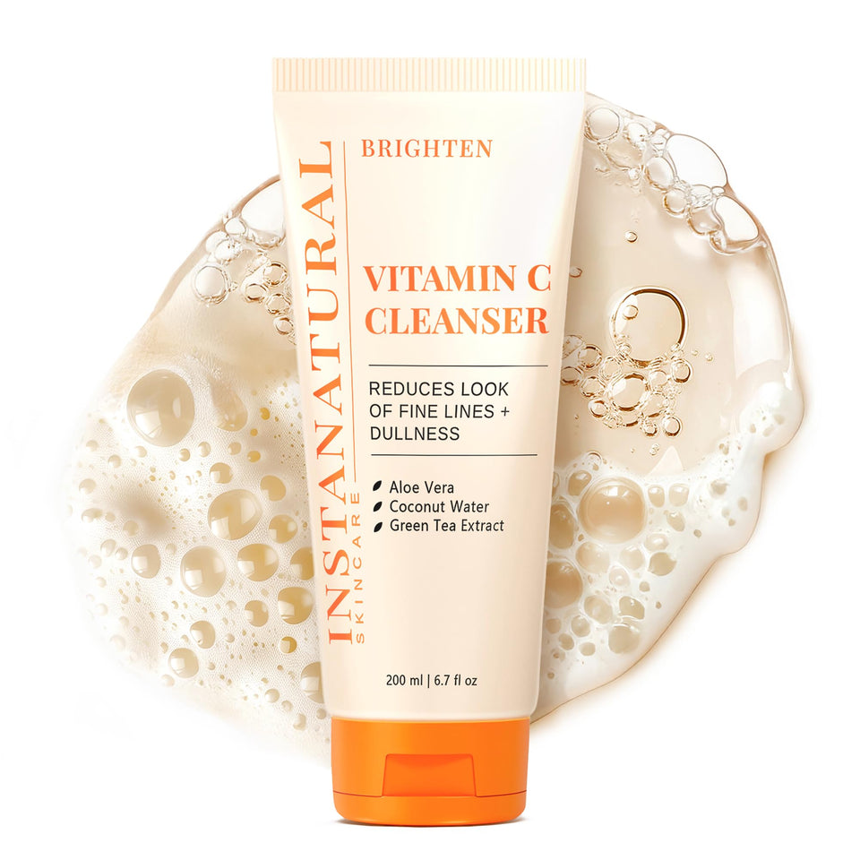 InstaNatural front bottle view showing label and brightening benefit