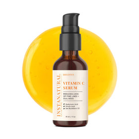 InstaNatural front bottle showing product and volume, promoting visible brightening