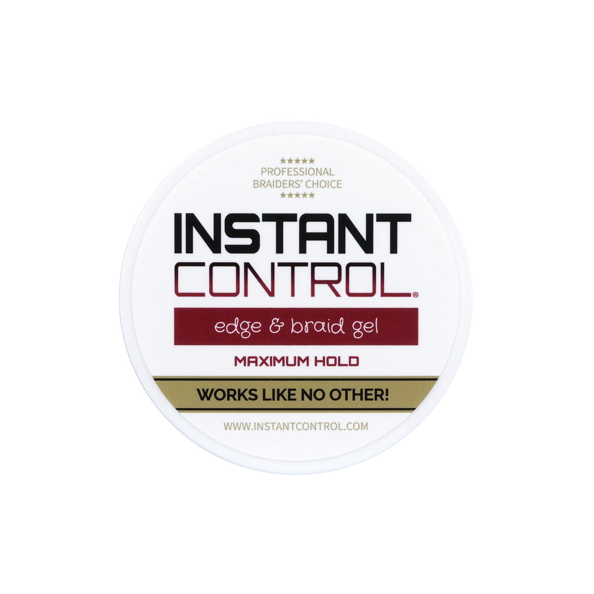 Instant Control gel applied while brushing edges demonstrating smooth, long-lasting control