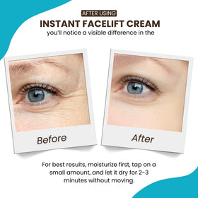 Instantly Ageless being applied under-eye demonstrating quick tightening benefit