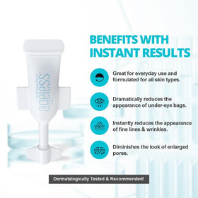 Instantly Ageless vial held in hand showing size and convenient single-dose use