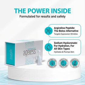 Instantly Ageless single vial close-up highlighting concentrated, travel-ready formula