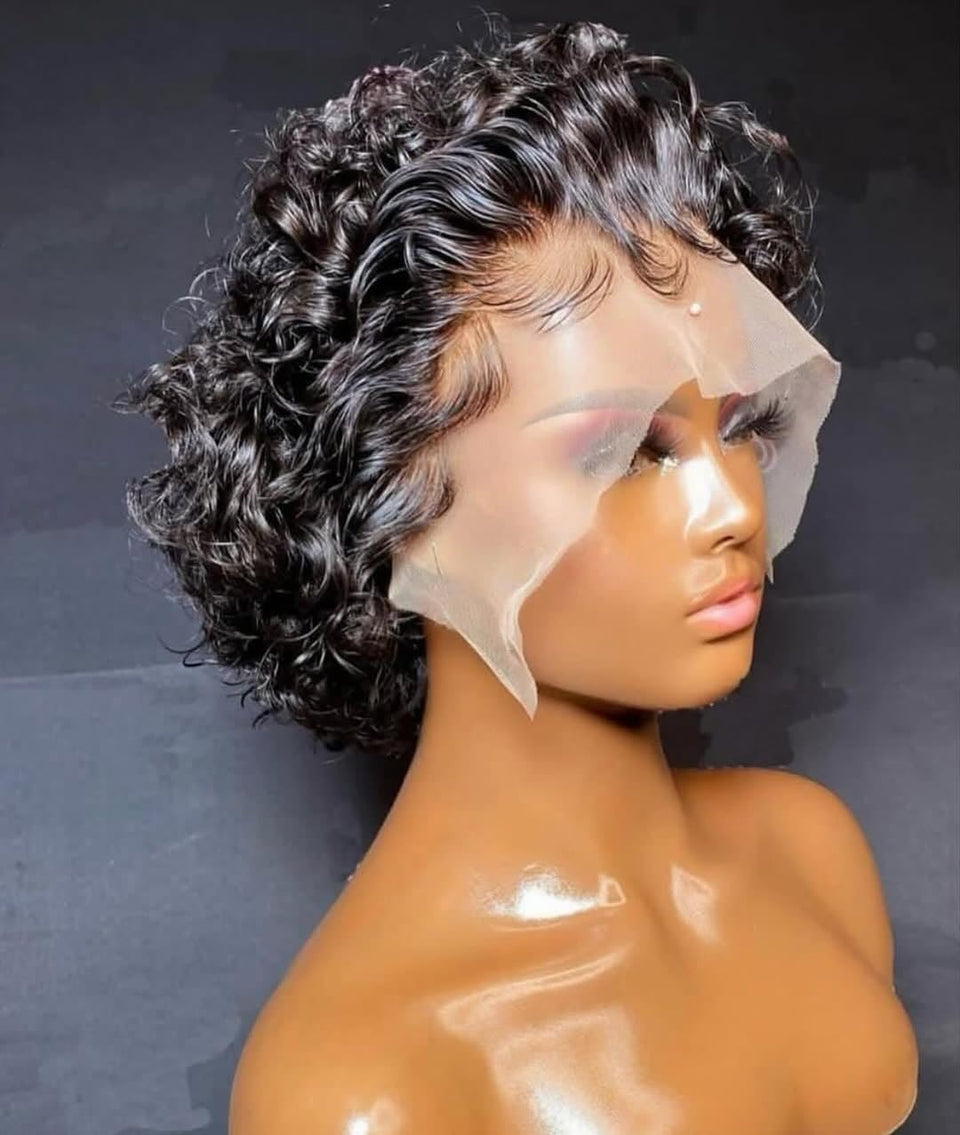 INSTASTYLE front view showing pixie cut and natural hairline for realistic styling