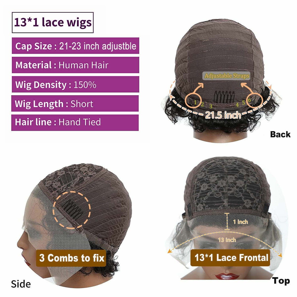INSTASTYLE wig on head form to show scale and easy everyday wear