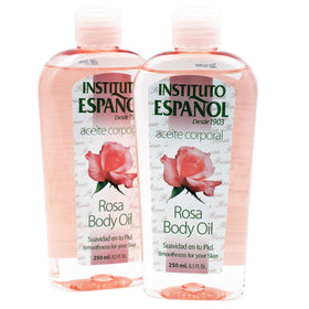 Instituto Español front bottle shot showing label and rose oil benefits