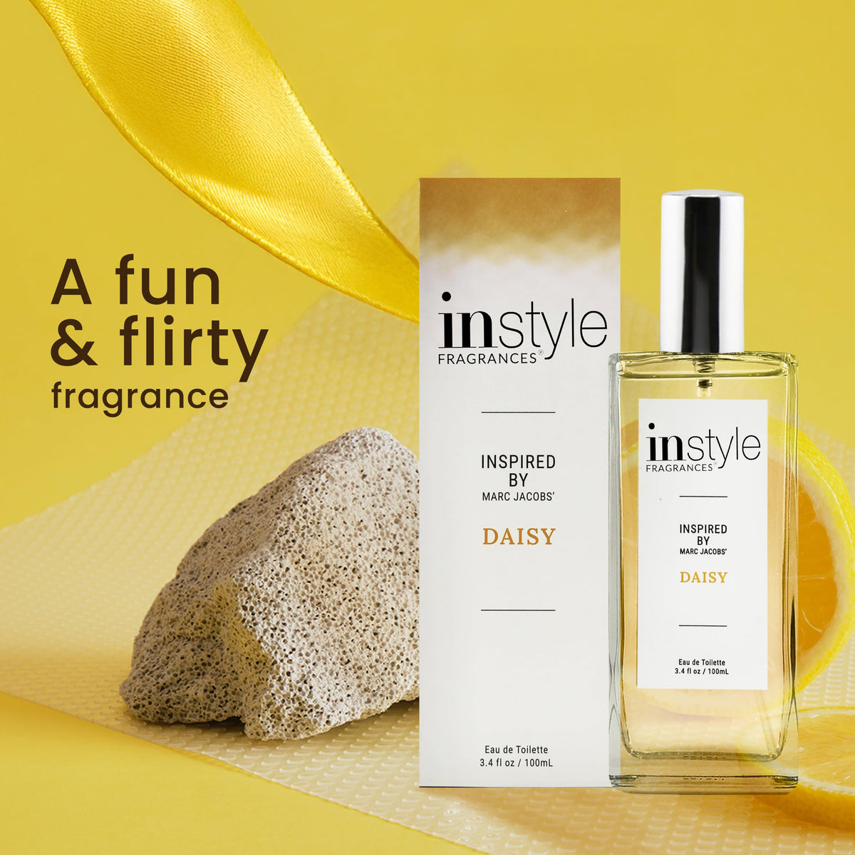 Instyle Fragrances lifestyle scene daytime wear suggesting effortless, playful scent