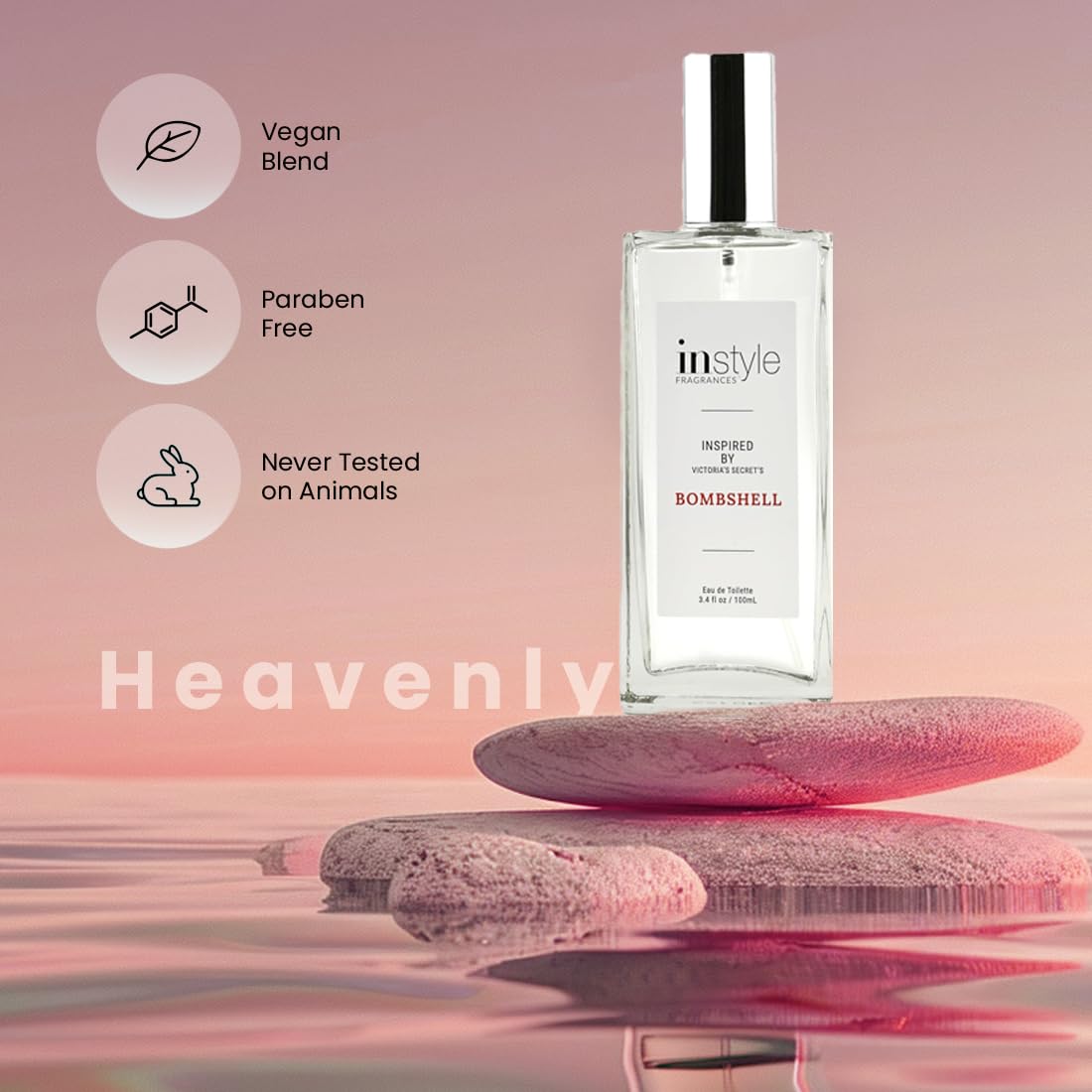 Instyle Fragrances spray action misting on skin for immediate fresh citrus benefit