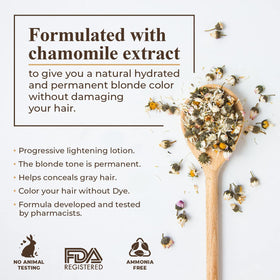 Intea Camomila before and after hair strands, displays visible progressive lift advantage