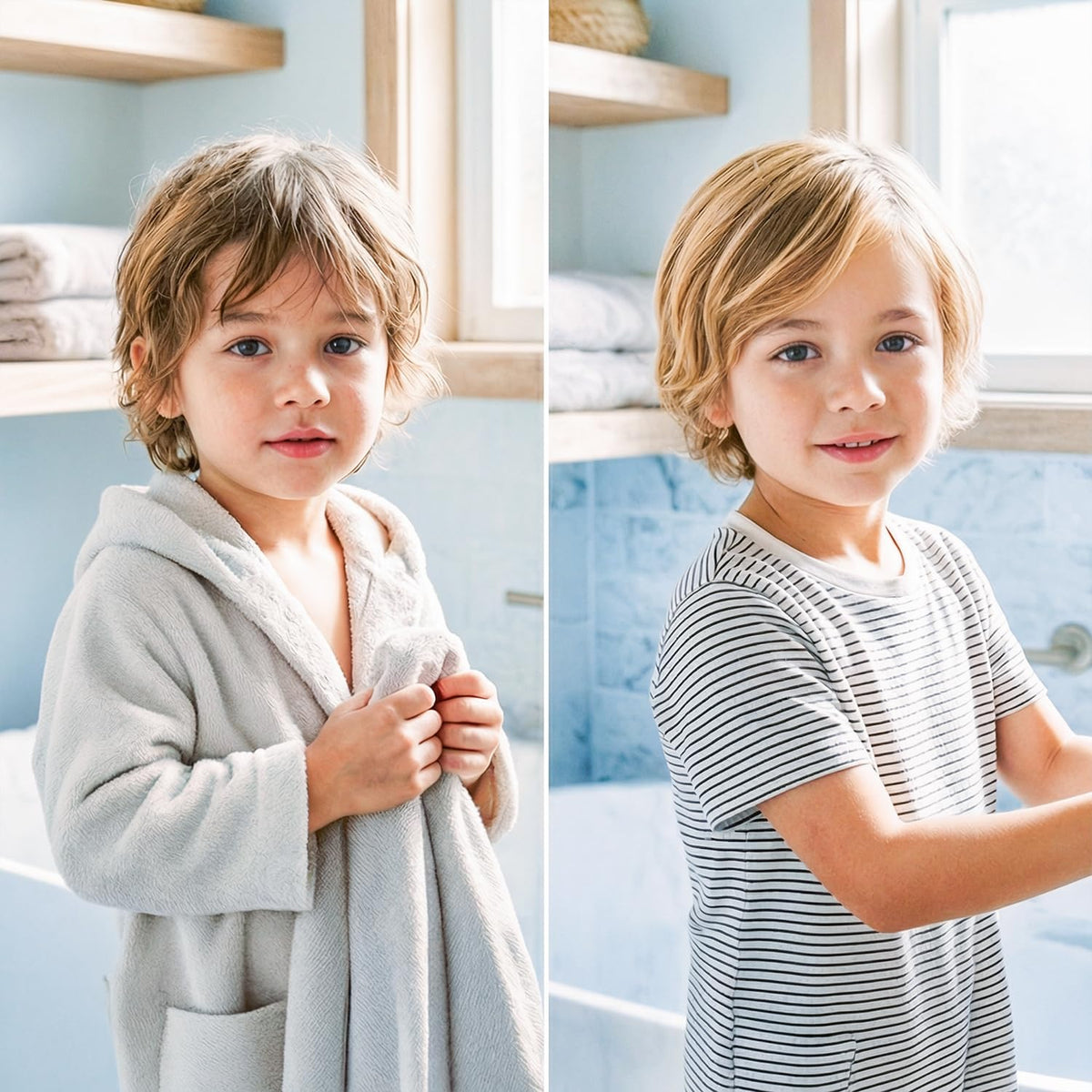 Intea used during child's bath demonstrating gentle foaming and comfort