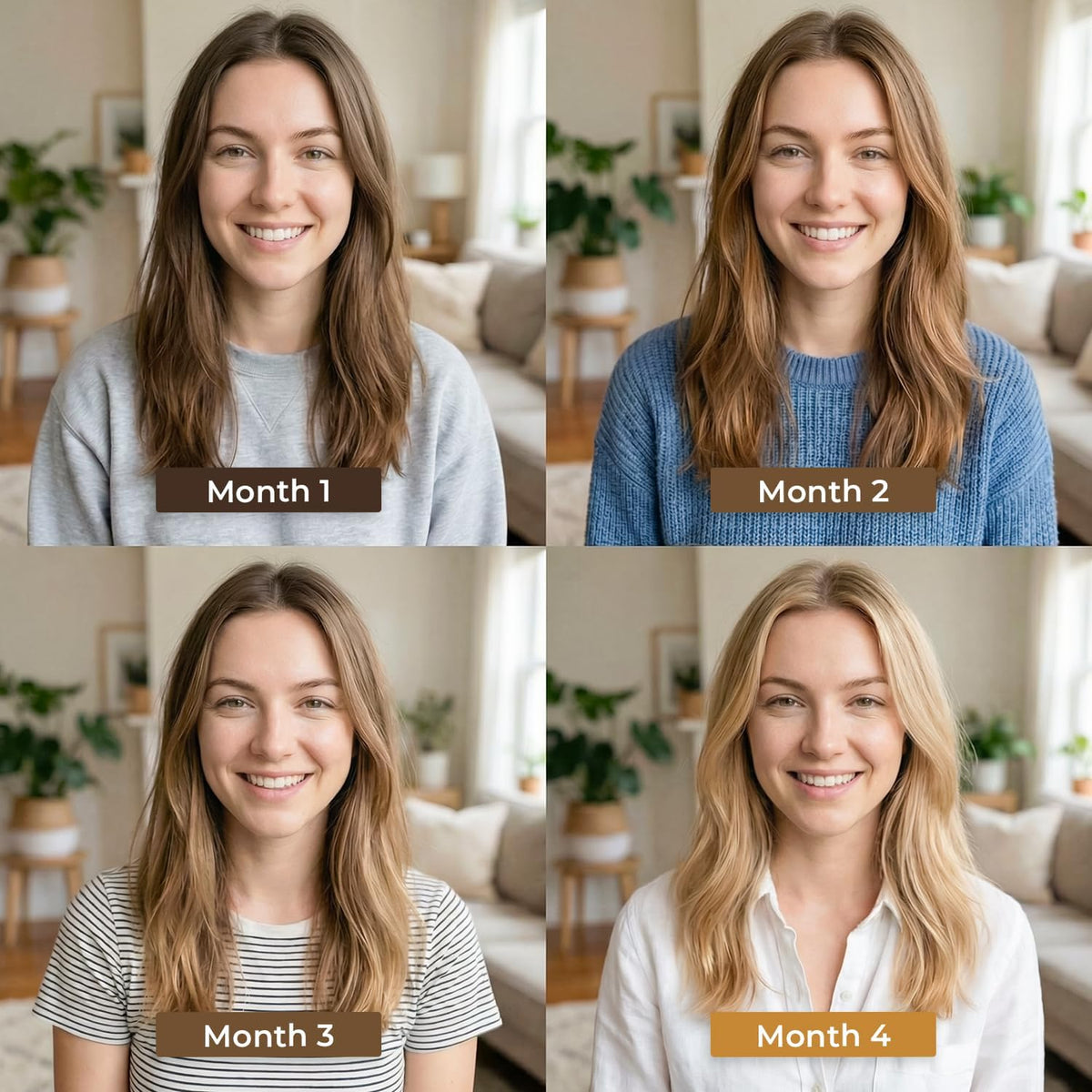 Intea Camomila on model at beach, showcases natural sun-kissed highlights benefit