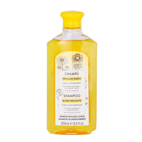 Intea front packaging showing chamomile shampoo and benefits