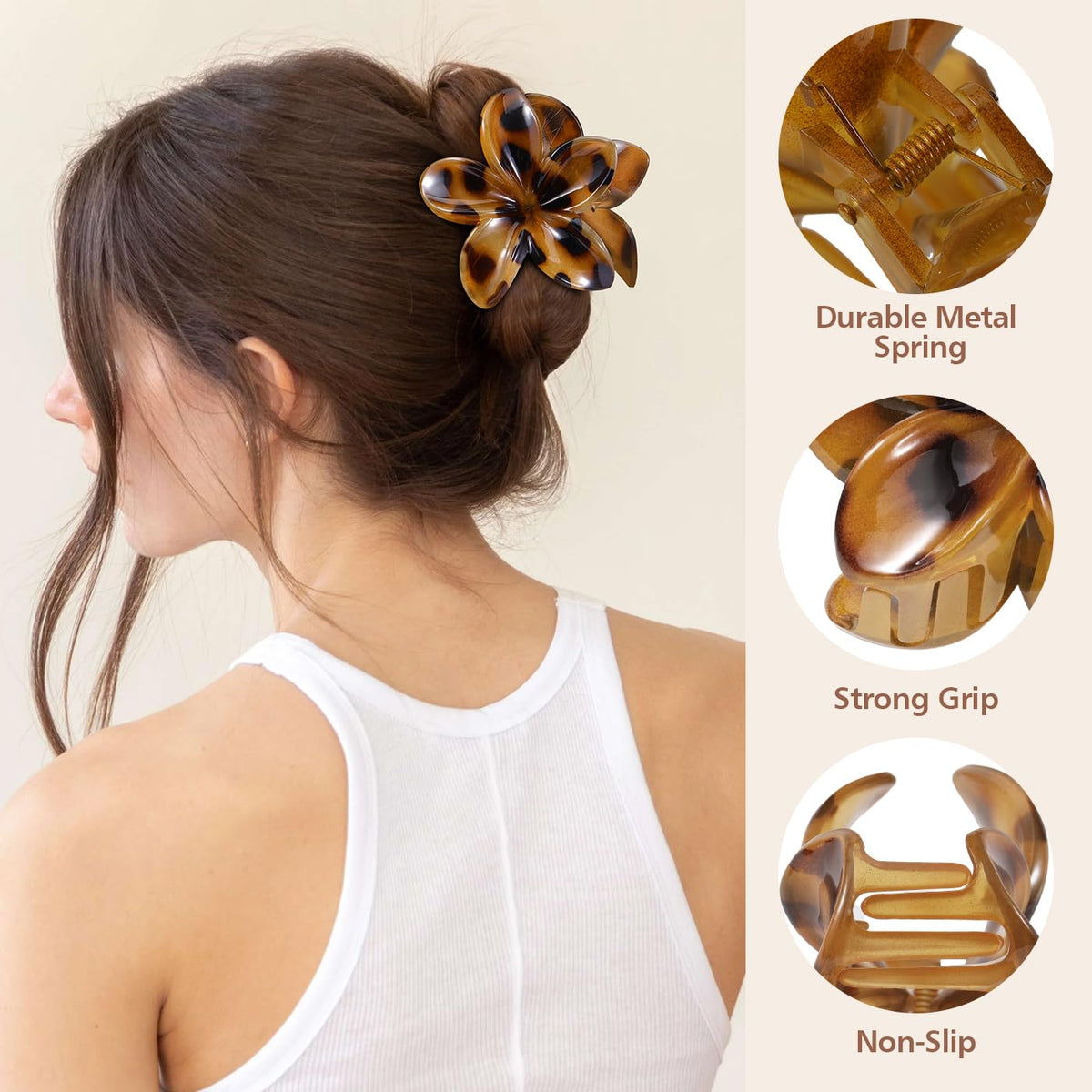 Interesse clip holding half-up hairstyle, secure comfortable hold