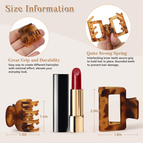 Interesse medium rectangle hair clip side profile showing secure hold for half-up styles