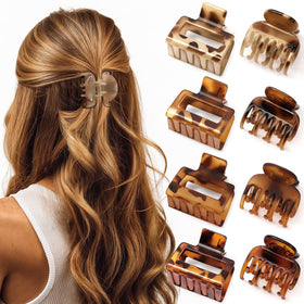 Interesse tortoise clip set front view showing colors and packaging with stylish appeal