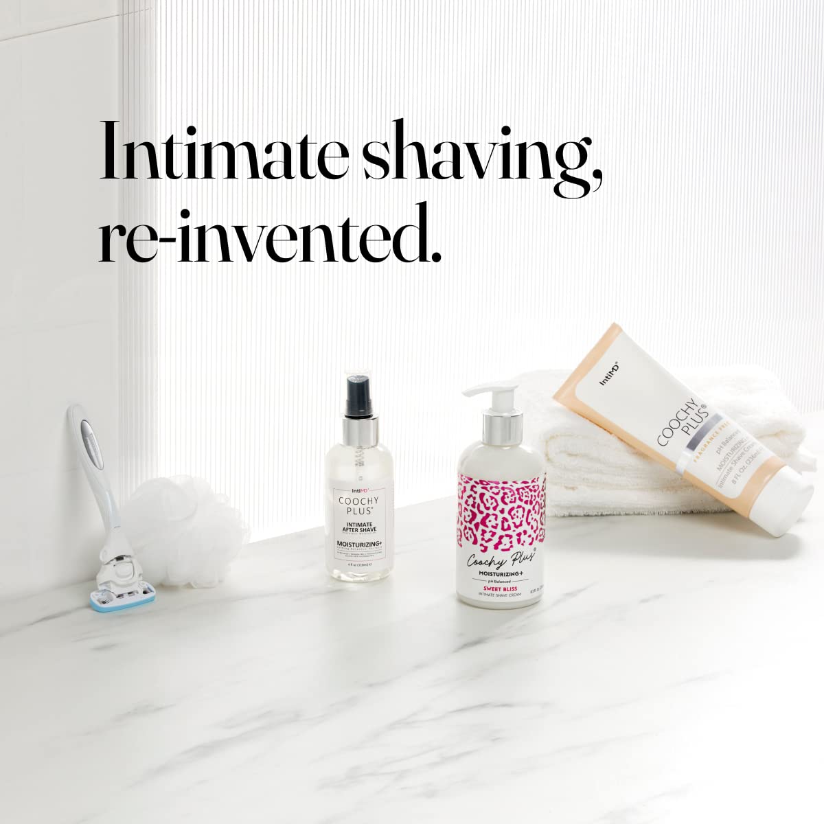 IntiMD label detail focusing on pH-balanced formula for sensitive intimate areas