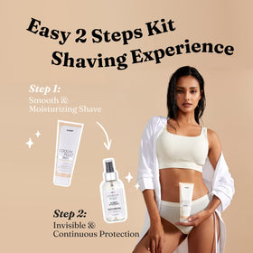 IntiMD close-up of shave cream texture demonstrating moisturizing glide and rich coverage