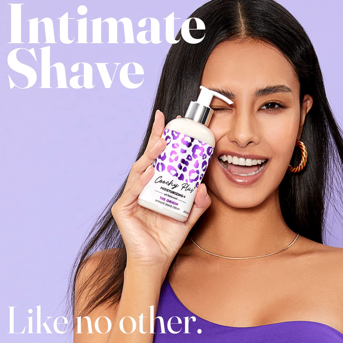 IntiMD Coochy Plus cream texture close-up highlights rich moisturizing feel for softer hair