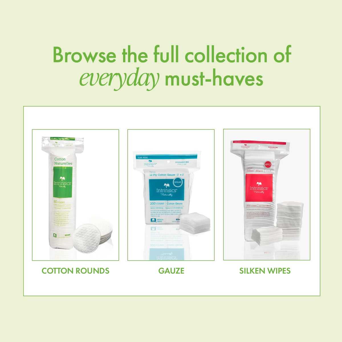 Intrinsics lifestyle on vanity showing spa-quality pads for daily skincare routines