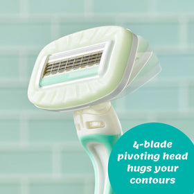 INTUITION razor creating a light lather in shower for quick shave