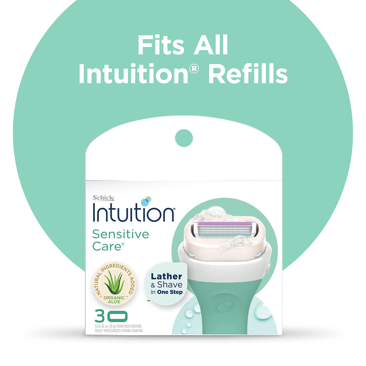 INTUITION razor next to coin to show slim handle size for travel convenience