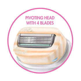 INTUITION stand-up cap in shower for tidy storage and extended blade life